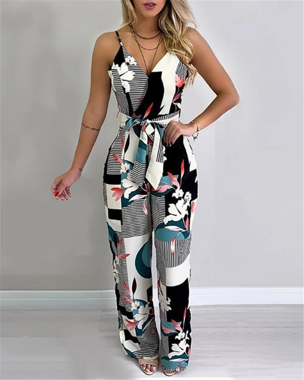Macacão de Perna Larga Estampado Sapphire - Priya