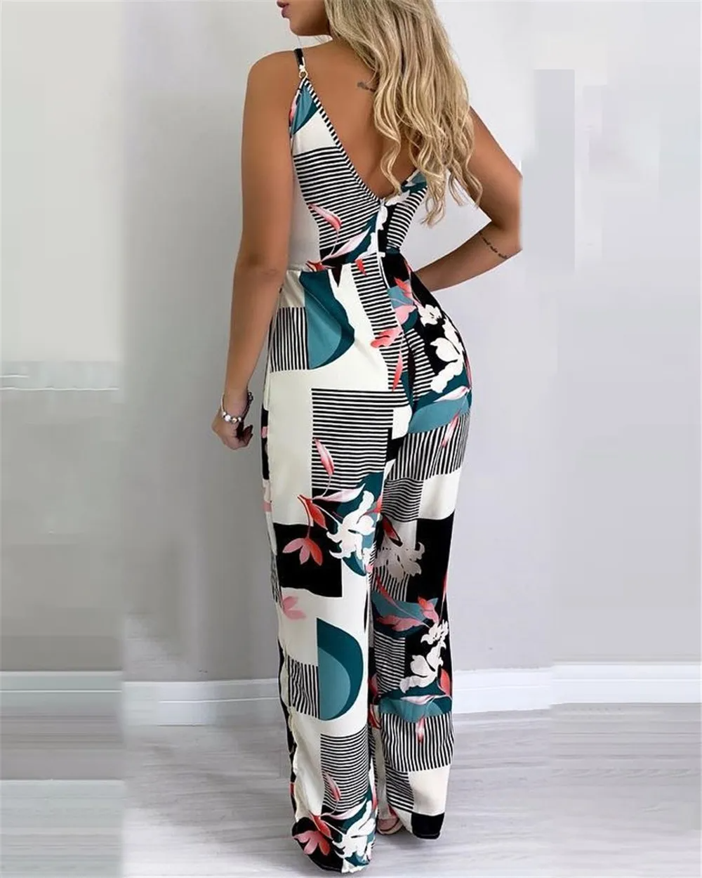 Macacão de Perna Larga Estampado Sapphire - Priya