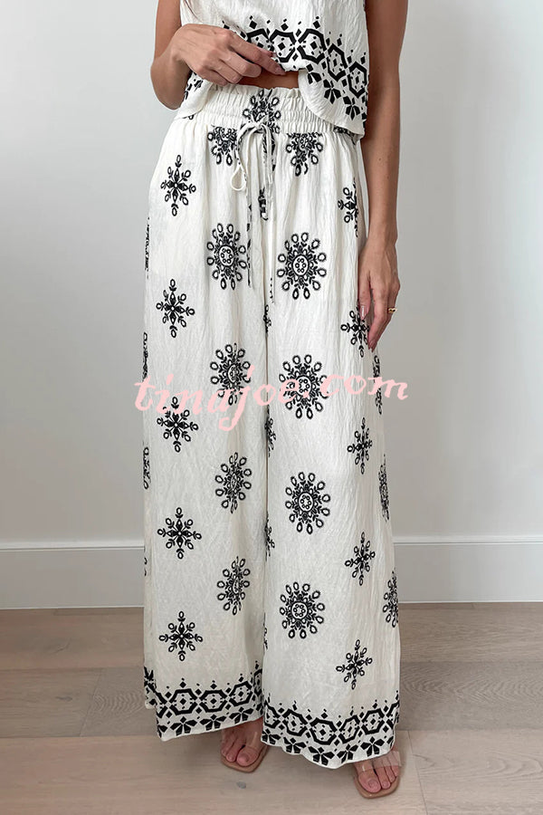 Conjunto Beatriz – Top com Estampa e Calça de Perna Larga - Priya
