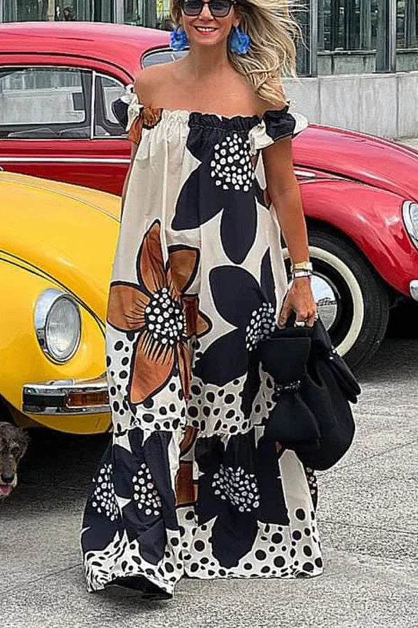 Vestido floral ombro a ombro - Priya