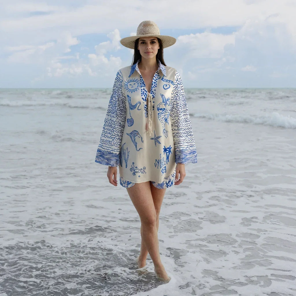 Conjunto de camisa e shorts By Water - Priya
