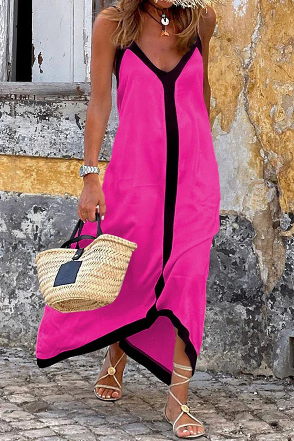 Vestido Longo Solto de Cetim - Priya