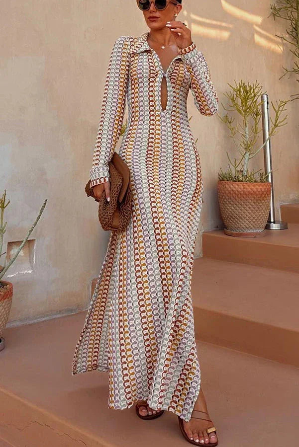 Vestido de Manga Longa Ondas - Priya