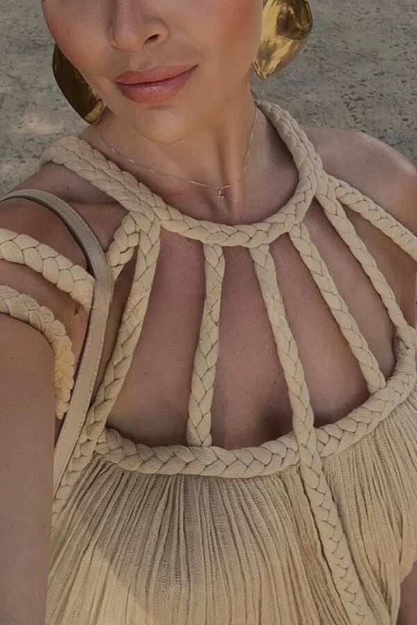 Vestido Jade – Longo com Tranças em Linho Priya - Priya
