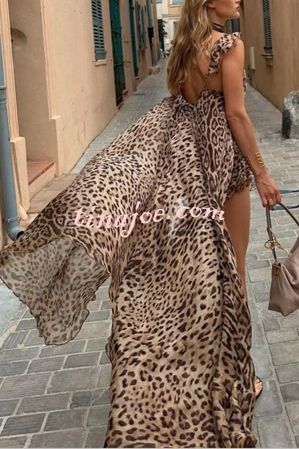Conjunto Immerse – Blusa Midi Animal Print com Fenda e Shorts com Cintura Elástica - Priya