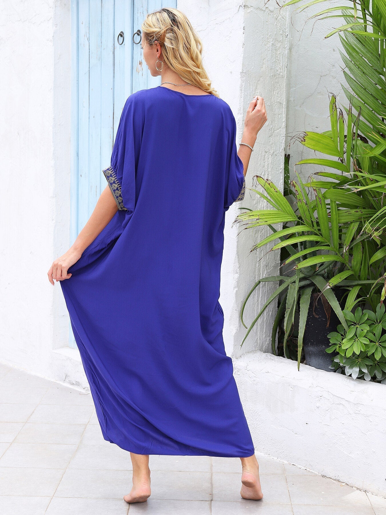Kaftans Bordado Verão 2025 Azul - Original Priya™ - Priya