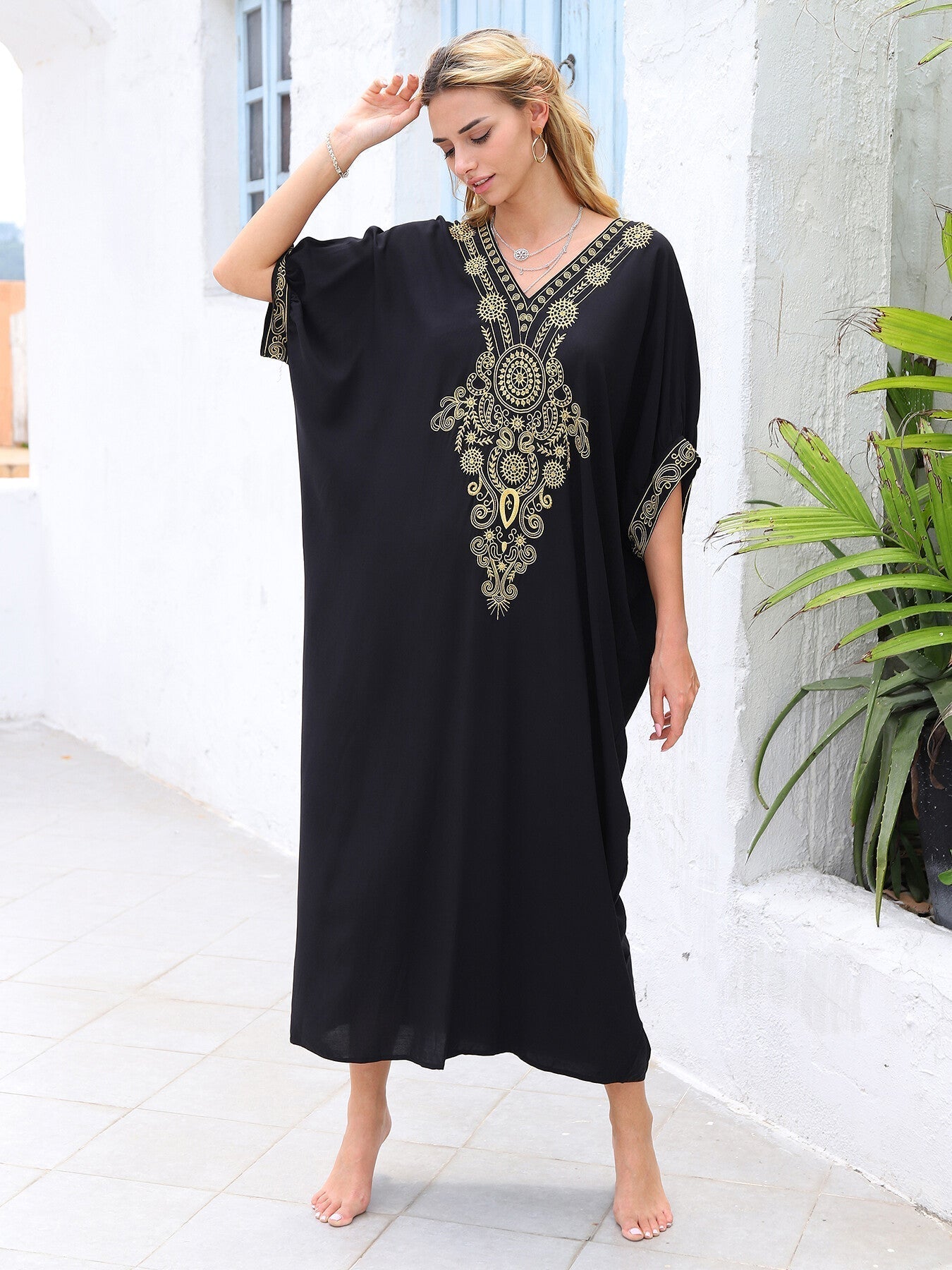 Kaftans Bordado Verão 2025 Preto - Original Priya™ - Priya