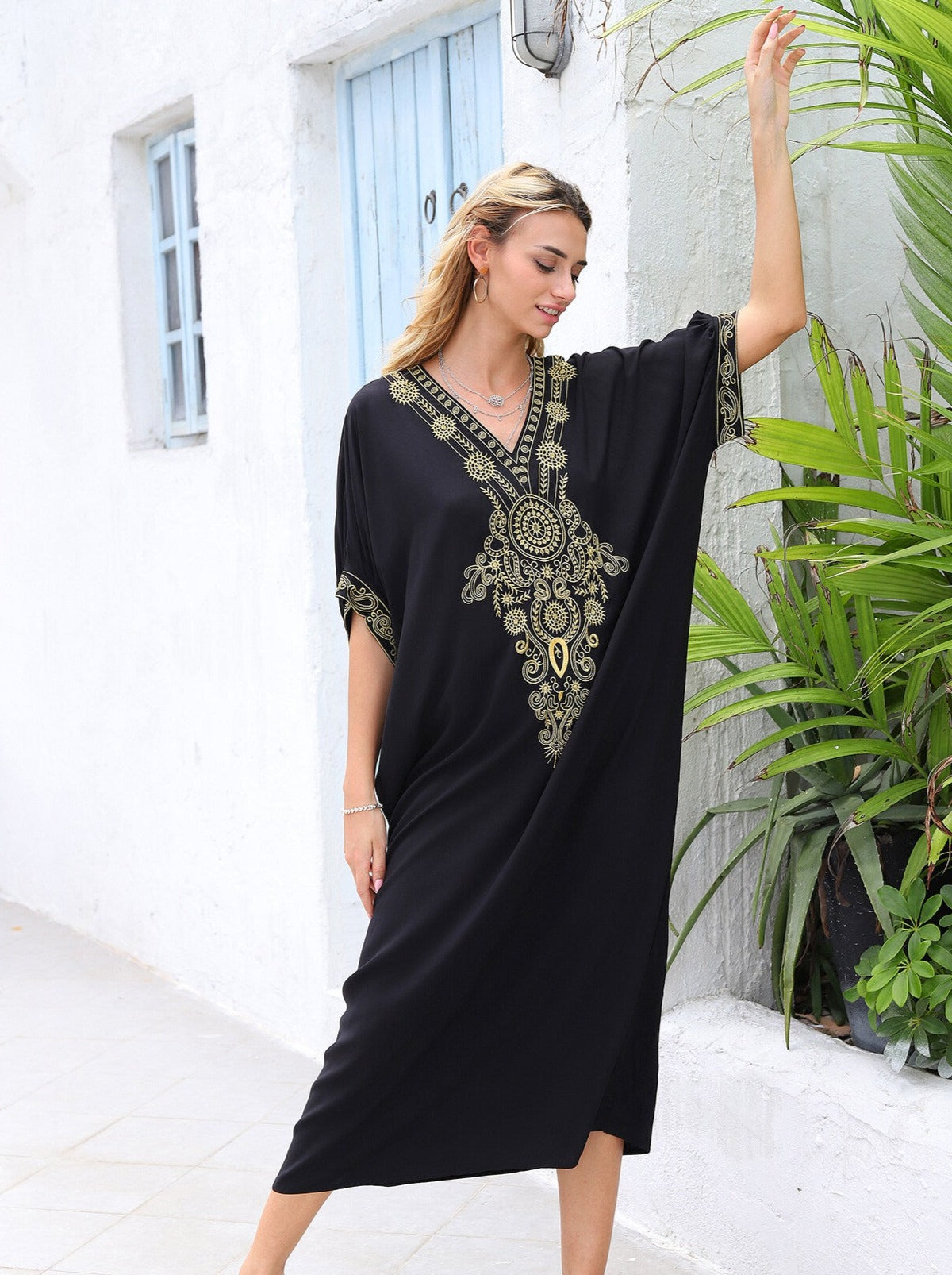 Kaftans Bordado Verão 2025 Preto - Original Priya™ - Priya
