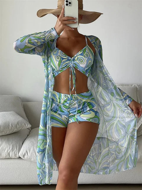 Biquíni Cintura Alta Estampado Sereia Tropical - Priya