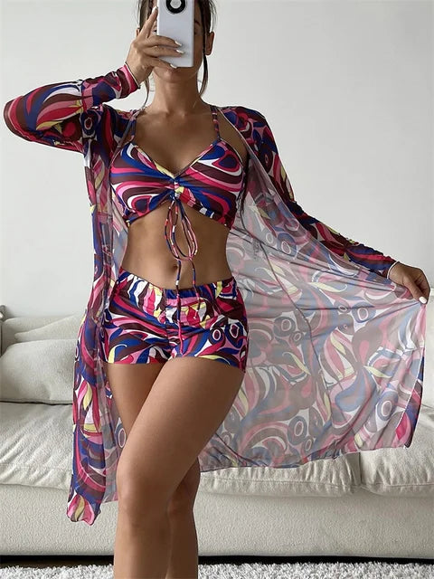Biquíni Cintura Alta Estampado Sereia Tropical - Priya