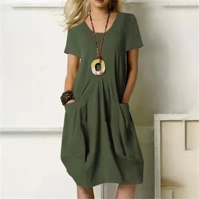 Vestido Midi Solto Gola Redonda Allure - Priya
