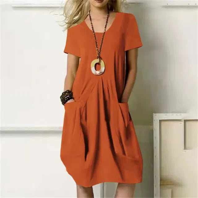 Vestido Midi Solto Gola Redonda Allure - Priya