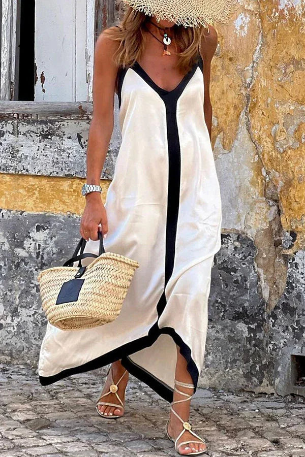 Vestido Longo Solto de Cetim - Priya