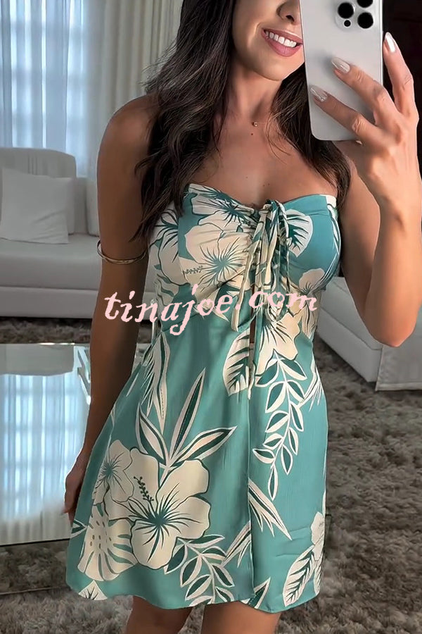 Conjunto Júlia – Top Bandeau com Estampa Floral e Shorts com Cintura Elástica e Bolso A - Priya