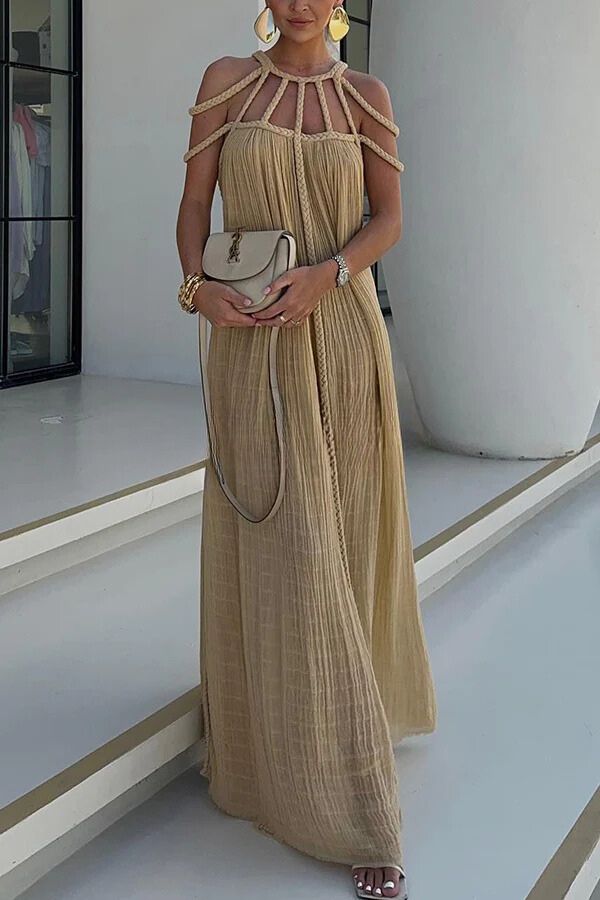 Vestido Jade – Longo com Tranças em Linho Priya - Priya