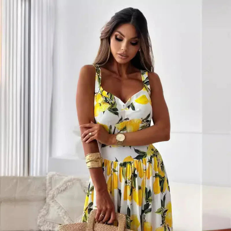 Vestido longo fluido com alças finas Verão 2025 - Priya