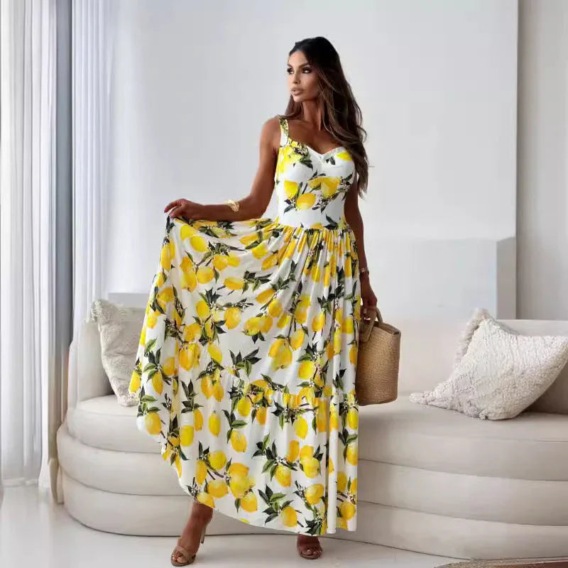 Vestido longo fluido com alças finas Verão 2025 - Priya